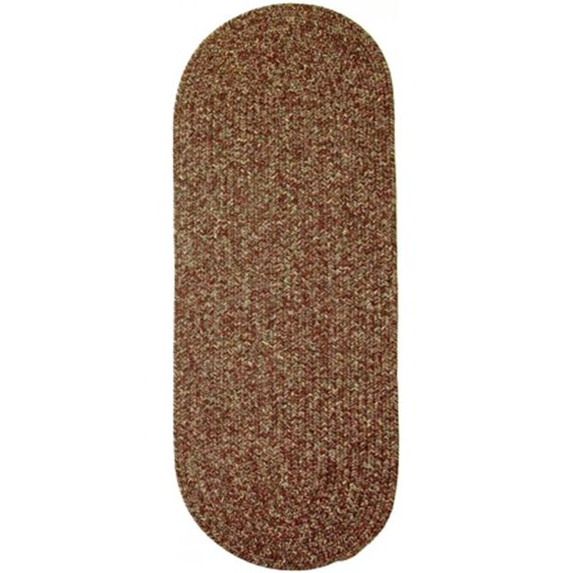 Rhody Rug SA38R024X072 Sandi 2 x 6 ft. Tweed Indoor-Outdoor Oval Braided Rug, Brown