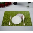 thumbnail image 1 of ABPHQTO Juego de 2 manteles individuales Baseball On The Fake Green Grass 30x45 cm, 1 of 2