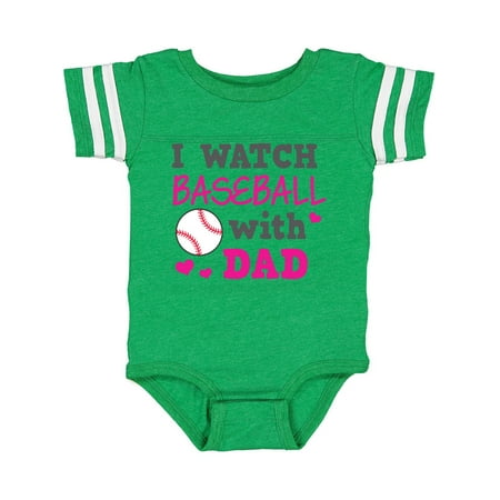 

Inktastic I Watch Baseball with My Dad Gift Baby Boy or Baby Girl Bodysuit