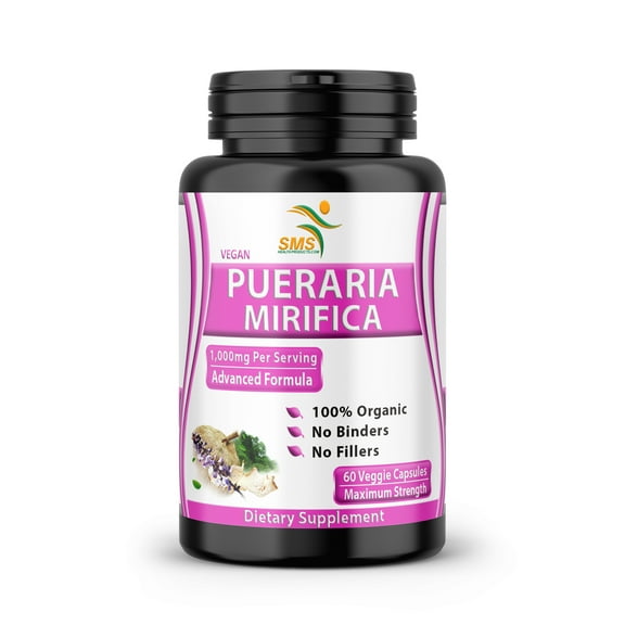 Pure Pueraria Mirifica Supplement 1,000mg Root Extract Powder Imported from Thailand - Promotes Women’s Health, Organic Natural Herbal, 60 Veggie Capsules