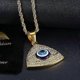thumbnail image 3 of Fully 3D Blue Evil Eye Beads Fatima Hamsa Hand Egyptian Protection Pendant Stainless Steel Necklace, 24 Inch Chain Eye of Horus On Tree, 3 of 4