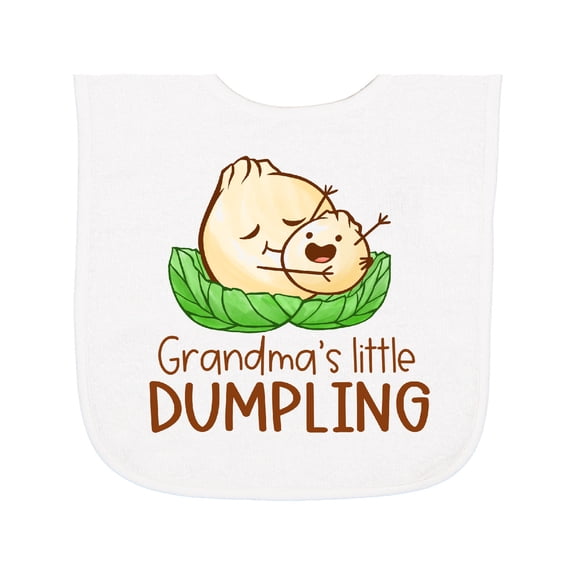 Inktastic Grandma's Little Dumpling Baby Terry Cloth Bib