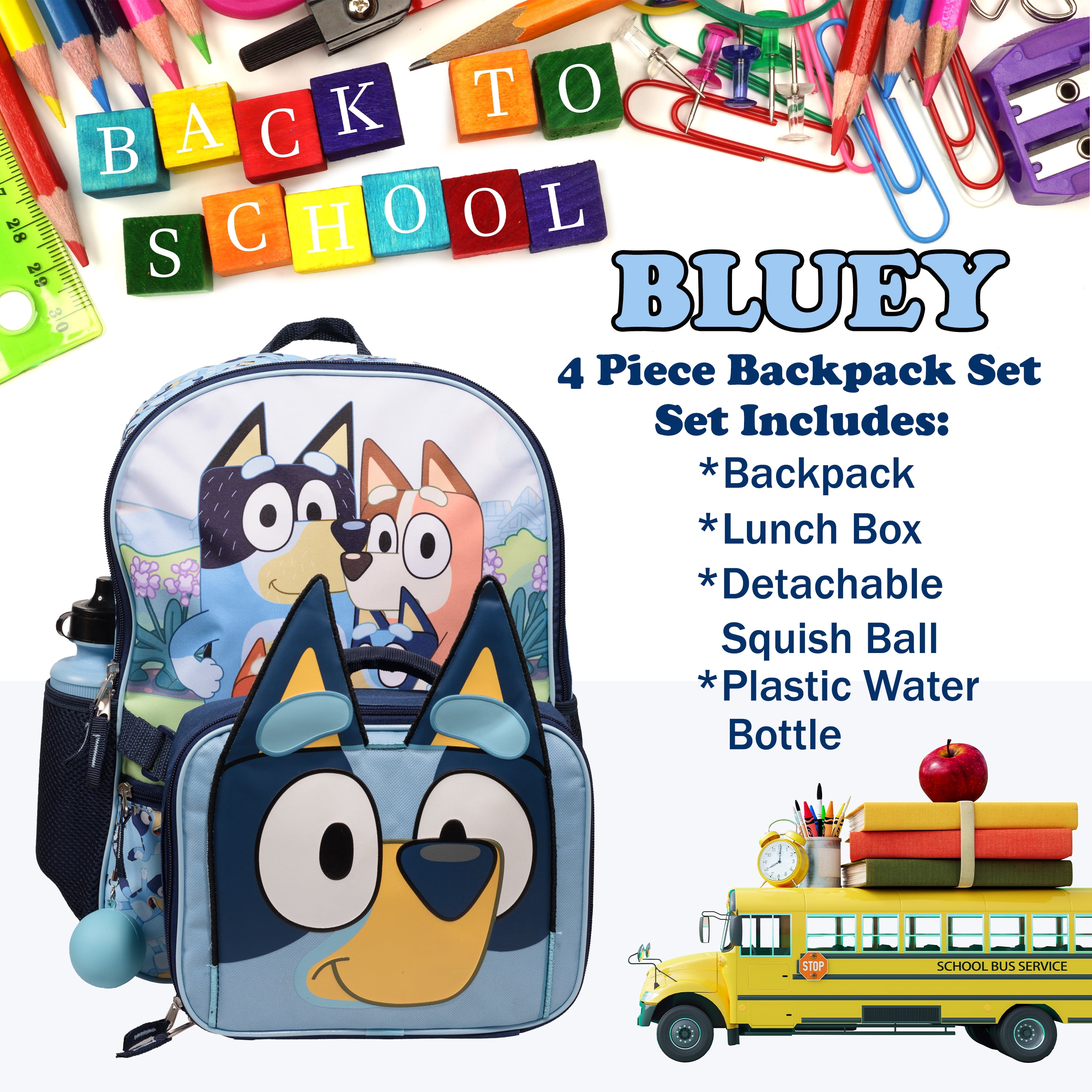 Bluey 16” Backpack Lunchbox 5 Piece Set