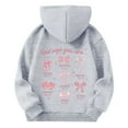 thumbnail image 6 of Confree Sweatshirts For Girls Spring Autumn Graphic Print Long Sleeve Hoodies Everyday Wear Casual Comfortable Big Girls Pullover Top Size 9-10 Years Gray, 6 of 6