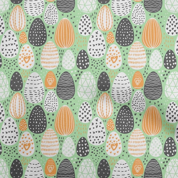 oneOone Polyester Spandex Sea Green Fabric Easter Fabric For Sewing Printed Craft Fabric By The Yard 56 Inch Wide