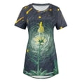 thumbnail image 2 of LilyLLL Womens Short Sleeve Round Neck Longline Tunic T Shirt Printed Blouse Tops, 2 of 3