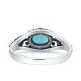 thumbnail image 3 of Petite Dainty Vintage Style Oval Fashion Turquoise Ring Band 925 Sterling Silver Size 10, 3 of 5