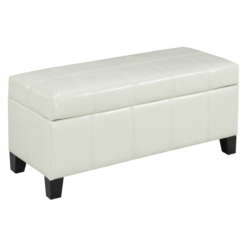 Brassex Storage Ottoman in White