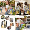 thumbnail image 5 of Xoenoiee Giraffe Sunflower Butterfly Print Large Clear Backpack for School Girls 3PCS See Through Backpacks with Lunch Bag and Pencil Case Set, Heavy Duty Transparent Bookbag for Kids, 5 of 5