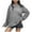 Gray, variant on HAiming Women's Pullover Sweaters Solid Long Sleeve Round Neck Knit Tops Fall Winter Loose Casual Blouse with Pocket