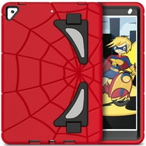 Dteck for iPad 9/8/7 Generation 10.2 inch 2021 & 2020 and 2019 version ,Heavy Duty Shock Resistant Rugged Protection case,with Kickstand for Kids Boys Childrenipad,Red Black