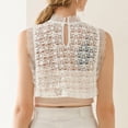 thumbnail image 4 of Tops de las mujeres Collar de encaje informal Tops blusas sin camisas, 4 of 9