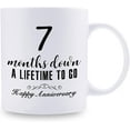 thumbnail image 2 of 7 Month Anniversary Mugs for Girlfriend Boyfriend - Seven Month Anniversary Mug for Him Her Couple Lovers - 7 Months Down A Lifetime To Go Happy Anniversary Mug - 11 oz Coffee Mug, 2 of 7