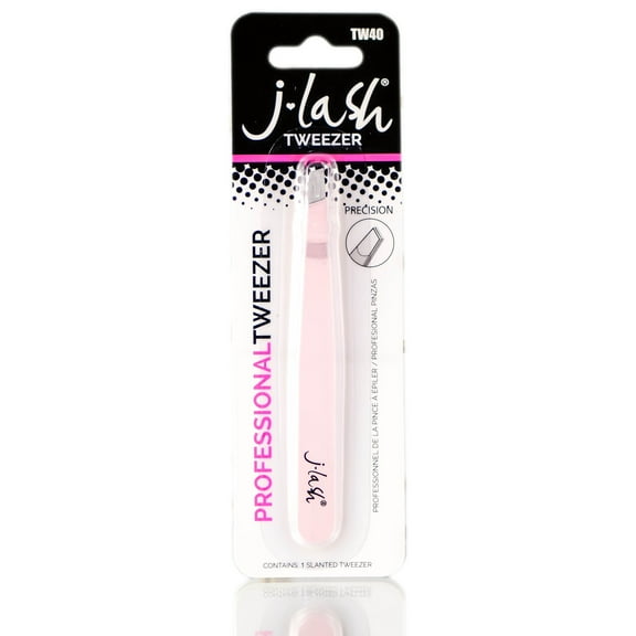Pink , J Lash Pro Tweezer, hair scalp beauty - Pack of 1 w/ Sleek 3-in-1 Comb/Brush