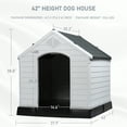 thumbnail image 5 of Waleaf 42 Inch Durable Waterproof Plastic Dog House for Small to Large Sized Dogs, Indoor Outdoor Doghouse with Elevated Floor, 5 of 8