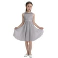 thumbnail image 4 of renvena Kids Girls Sequins Floral Lace Junior Bridesmaid Dress Dance Party Birthday Party Wedding Tutu Gown Gray 6, 4 of 7