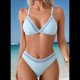 thumbnail image 5 of Conjunto de Bikini de Dos Piezas para Mujer, Traje de Baño de Cintura Baja con Escote en V, con Control de Abdomen, Ropa de Playa 2025, Azul Hielo, Talla M, 5 of 6