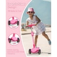thumbnail image 2 of Kidscoter Trottinette à Pousser 2-en-1 Réglable avec Siège, Roues à DEL, 3 à 12 Ans, Rose, 2 of 9