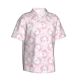 thumbnail image 2 of Daiia Cute Rabbit Hawaiian Shirt for Men Gentle Cotton Regular Short Sleeve Casual-X-Large, 2 of 9