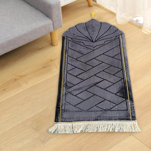 ziyahi Portable Soft Muslim Carpet Area Rugs Eid Wedding Birthday Present Black