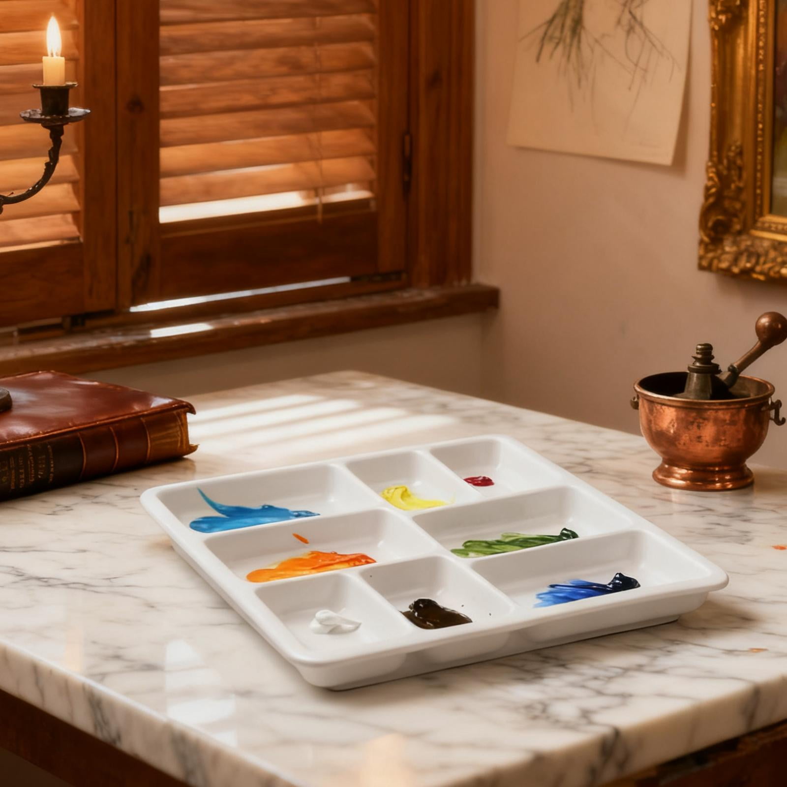 Milageto Artist Paint Palette White Mixing Tray for Acrylic Painting Tempera Painting