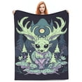 thumbnail image 5 of LNWH Cartoon Deer Pastel Goth Pattern Throw Blanket, Flannel Sofa Blankets for All Seasons, 50"x40", 5 of 8