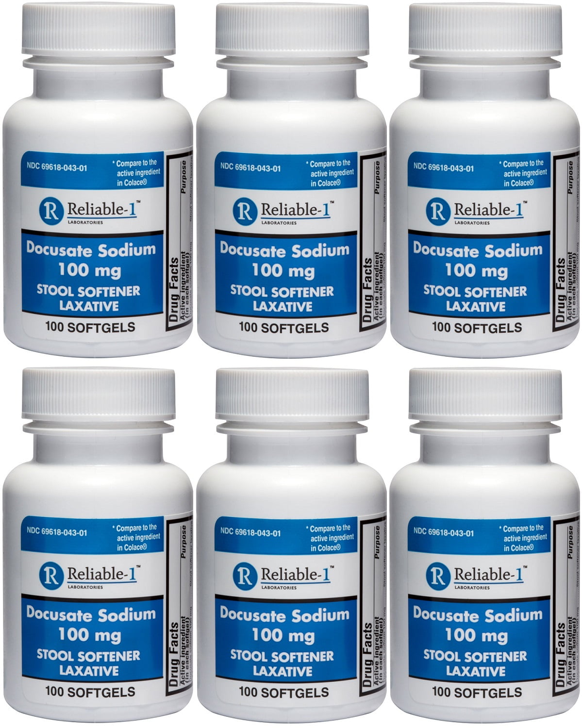 Docusate Sodium 100 mg Generic for Colace 100 Softgels for Gentle