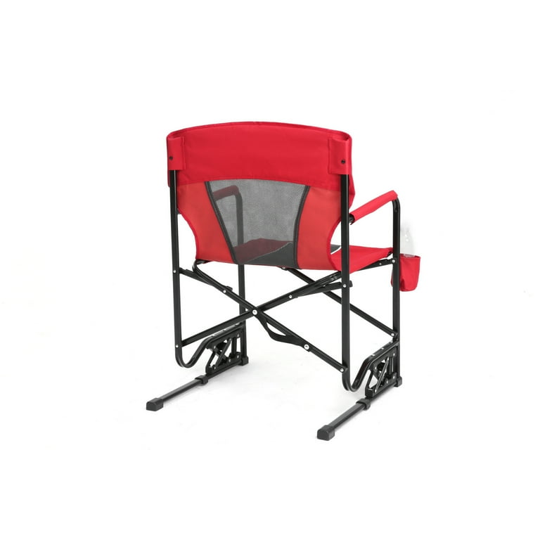 Red Rocker Camping Chair Portable Folding Rocking Chair with