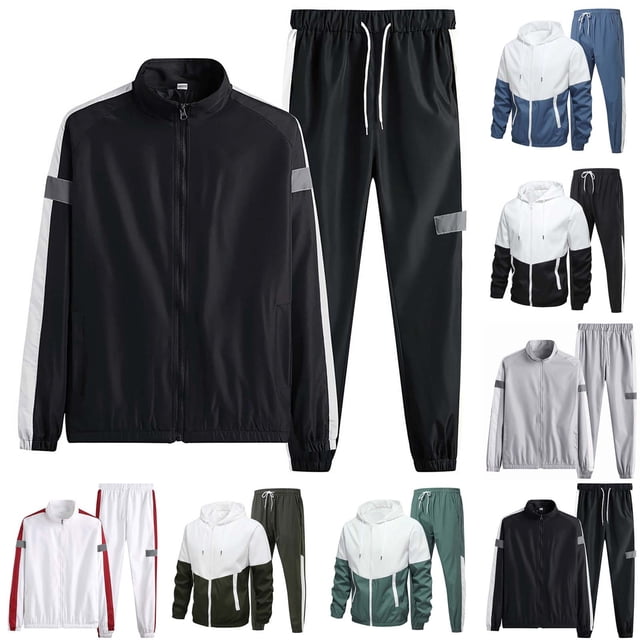 Blekii Men's Lightweight Tracksuit Set, Couples Matching Sportswear Two-Piece, Breathable Spring Fall Loungewear, Casual Gym Running Outfit, Comfortable Coordinated Set, Perfect