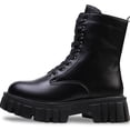 thumbnail image 4 of Botas de Combate para Mujer con Cordones y Cremallena, Plataforma Gruesa con Suela de Lengüeta Mayor Altura, 4 of 7