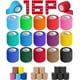 thumbnail image 2 of AZEN Paquete de 16 vendajes autoadhesivos, vendaje cohesivo elástico de 2 pulgadas x 5 yardas, cinta atlética de color, envoltura veterinaria, cinta de tobillo, cinta de agarre para tatuajes, 2 of 4