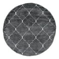 thumbnail image 3 of Unique Loom Rabat Shag Collection Area Rug - Fractured (8' Round Gray/Ivory), 3 of 7