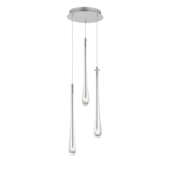 ET2 Lighting E24213-122SN Stillo - 4.5W 3 LED Pendant-18 Inches Tall and 10 Inches Wide Satin Nickel