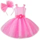 thumbnail image 4 of Vestido de tul con alas y purpurina rosa para niñas, disfraz de hada mariposa para niñas, vestido de princesa con tutú para fiesta de cumpleaños de Halloween, 4 of 5