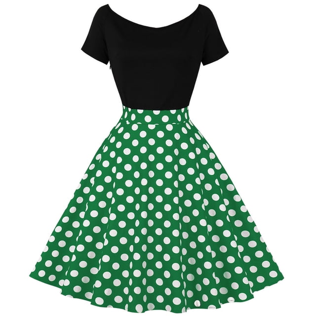 SMihono Robe d'Été Grande Taille pour Femmes 2023 Manches Courtes Épaules Dénudées à Pois Robe Ample