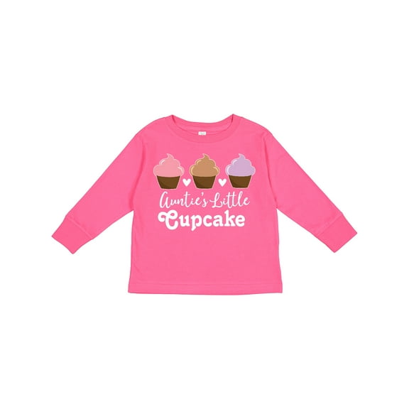 Inktastic Auntie Little Cupcake Niece Girls Long Sleeve Toddler T-Shirt