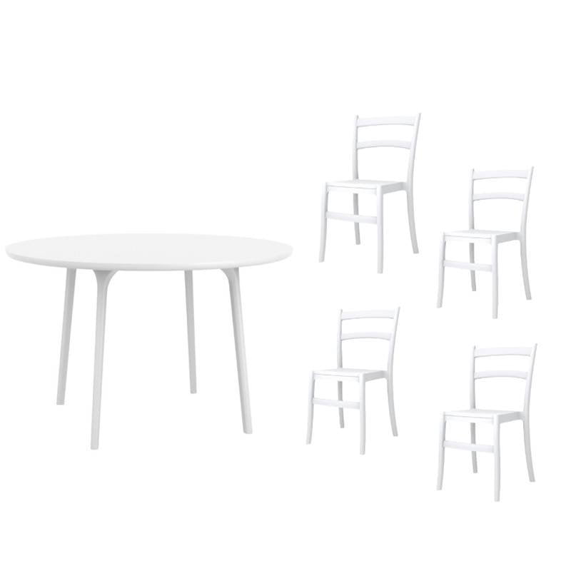 5 Piece Modern Patio Dining Set with Dining Table and Set of 4 Dining