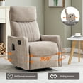 thumbnail image 3 of Leumius Manual Swivel Rocker Recliner Chair for Adults,Overstuffed Reclining Glider Chair with Vibration Massage & Heat,Upholstered Recliners with Side Pockets for Living Room,Khaki Chenille, 3 of 10