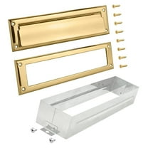 Nuk3y Solid Brass Mail Slot with Sleeve (Polished Brass, 13" x 3.625")