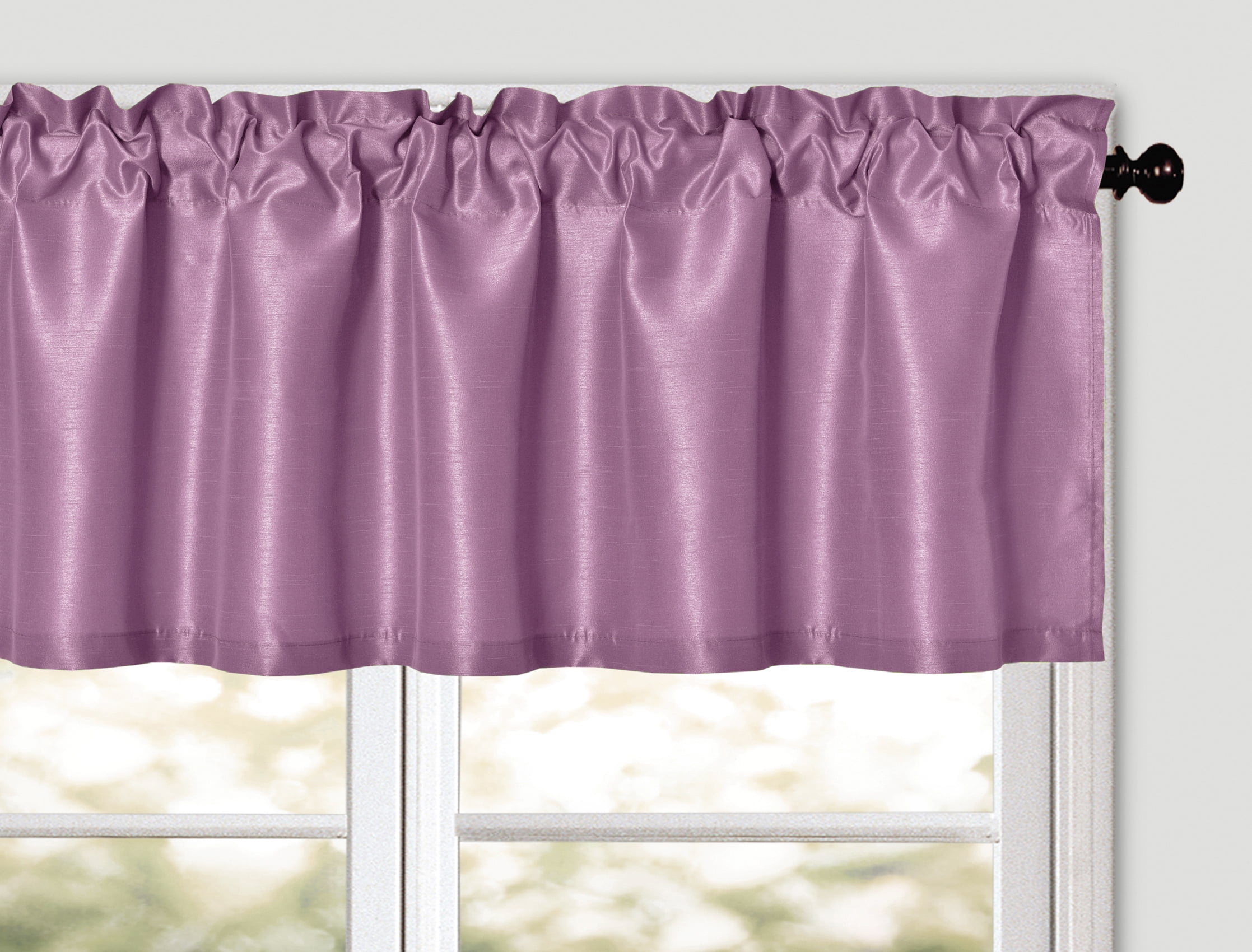 Aiking Home Solid Faux Silk window Valance, LavenderSize 56''x16