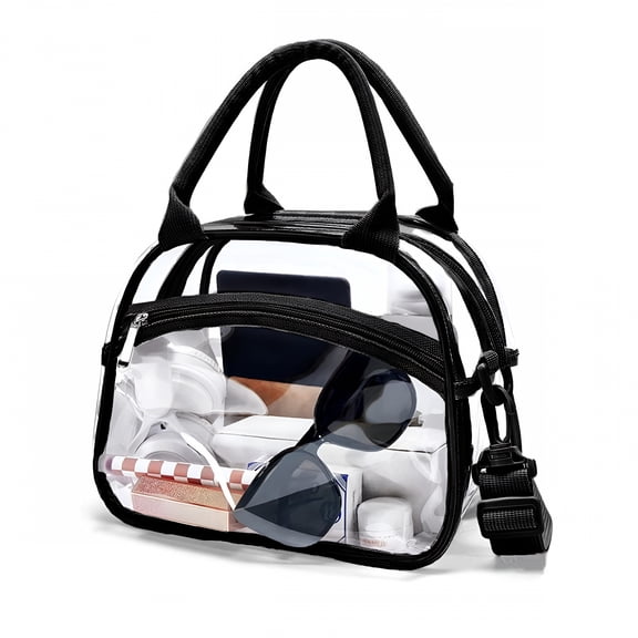 AOMRCOL Stadium Approved Clear Lunch Bag Transparent Bag Crossbody Bag with Adjustable Strap Clear Lunch Box for Women Men Work Concerts Sports