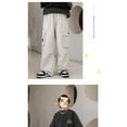 thumbnail image 6 of RMGVDSD Boys Cargo Pants Casual Pants Wide Leg Baggy Cargo Pants Trendy Loose Fit Cargo Trousers Comfortable Elastic Waist Kids Pants 11-12 Years/Khaki, 6 of 9