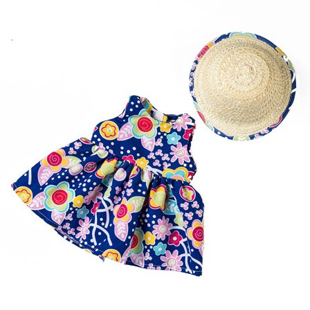 18" Doll Casual Outfit, Dress & Hat Set - Fashion Accessories for 14-18" Dolls