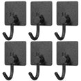thumbnail image 1 of 6pcs Self Adhesive Hooks Heavy Duty Hooks Stainless Steel Hooks for Bathroom Kitchen Home, 1 of 4