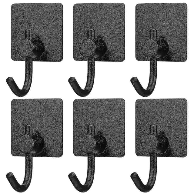 6pcs Self Adhesive Hooks Heavy Duty Hooks Stainless Steel Hooks for Bathroom Kitchen Home