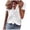 *White, variant on ClodeEU Women's V Neck Short Sleeve Top,Casual Blouse with Ruffle Hem Orange,Womens Plus S