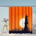 thumbnail image 6 of 4Pc Halloween Ghost Cute Shower Curtain Sets Colorful Funny Dot Non-Slip Bath Rug, Toilet Lid Cover, Bath Mat, Teal Gray Bathroom Decor Curtain with 12 Hooks Waterproof Fabric, 6 of 7