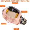 thumbnail image 3 of Sac de Sport de Voyage Sac Weekender pour Femmes Pliable Séparation du Sec et du Mouillé Sac Fourre-Tout de Sport Sac de Gym Portable Pliable Sac de Sport de Gym Imperméable Bagage de Cabine pour la Nuit pour Voyage Usage Quotidien Gy, 3 of 7