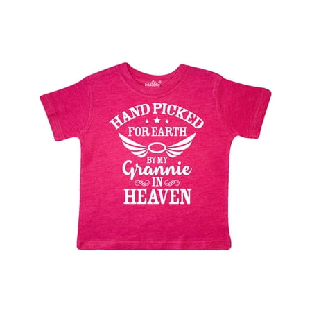 

Inktastic Handpicked for Earth By My Grannie in Heaven Angel Wings Gift Toddler Boy or Toddler Girl T-Shirt