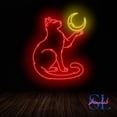 thumbnail image 4 of Shinelab Black Cat Moon Neon Sign, Led Light Moon Cat Sign Home Decor, Cat Lover Gift, Cat Wall Art 1121, 4 of 5